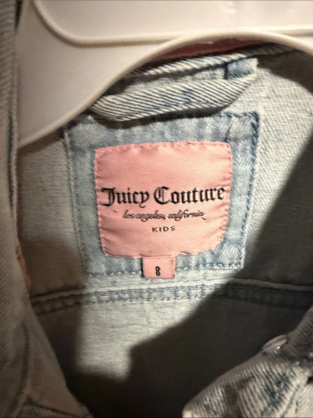 Juicy Couture Light Blue Denim Jean Jacket for Kids size 8